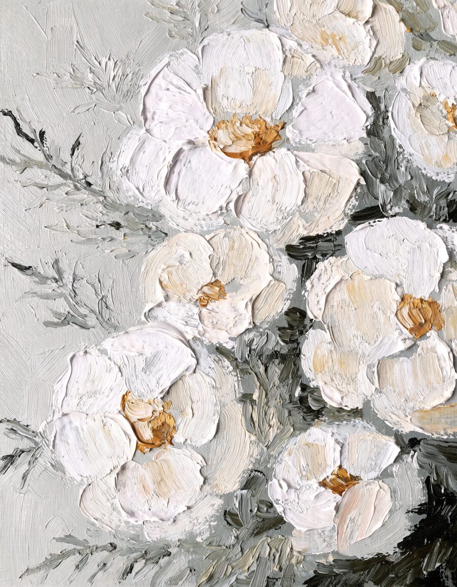 White flannel flower artwork